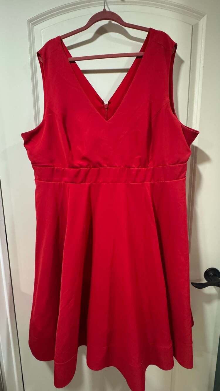 Torrid Plus Size Red Fit & Flare Cocktail Dress Party Holiday Glam 26